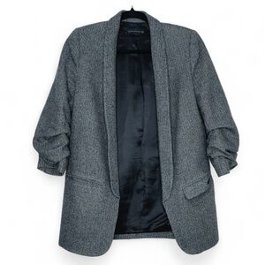 Zara Women’s Gray Open Front Blazer. Quarter Sleeve.